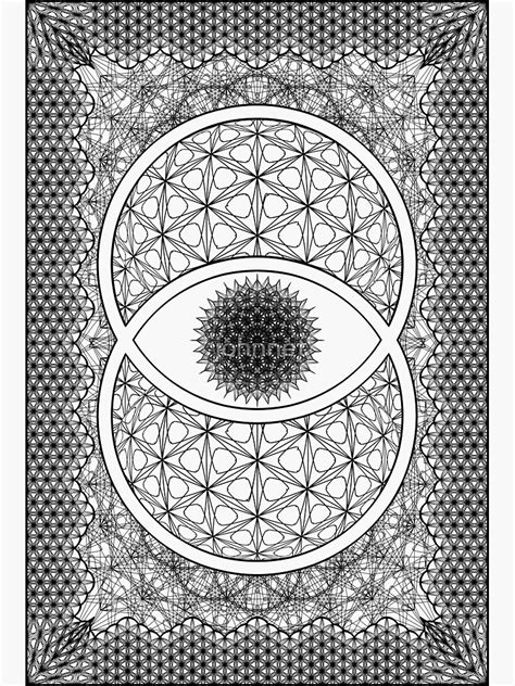 vesica picsis black sacred geometry sticker  johnnet sacred geometry patterns sacred
