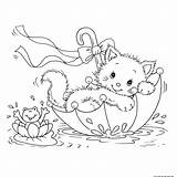 Coloring Pages Cat Printable Kitty Frog Kids 1027 1026 sketch template