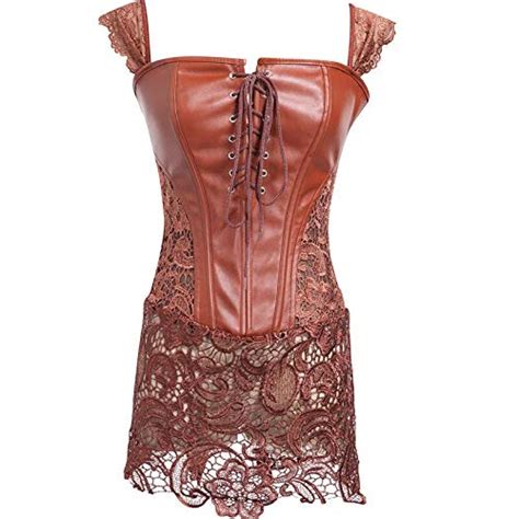 buy zzebra brown women faux leather sexy corsets strap burlesque