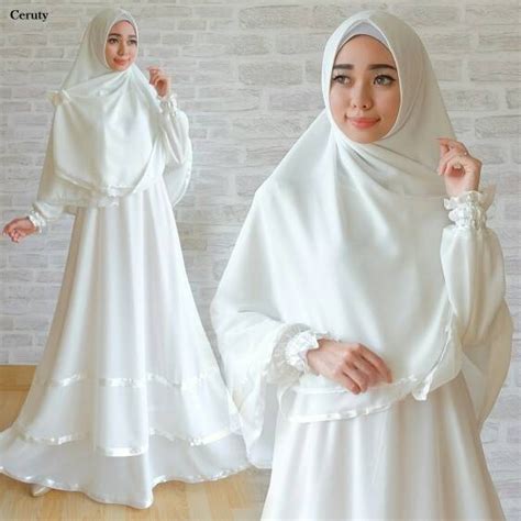 baju gamis umroh putih inspirasi muslim