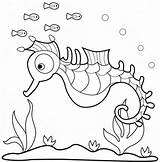 Coloring Pages Seahorse Baby Snouted Long Cartoon Fun Original sketch template