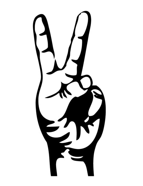 peace sign hand clipart