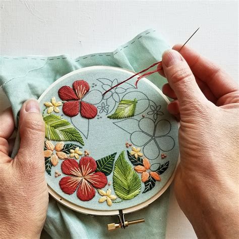 floral flourish embroidery pattern  jessica long embroidery