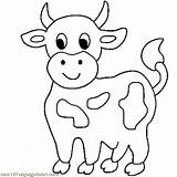 Cows Cow Coloring Pages Cute Little Drawing Color Simple Animals Print Kids Outline Printable Head Animal Farm Drawings Colouring Baby sketch template