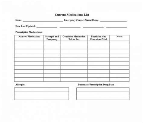 excel printable medication list template printable world holiday