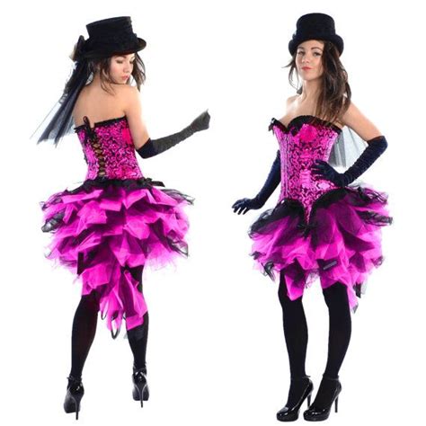 black pink designer burlesque dress  costume outfit burlesque dress