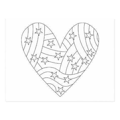 heart coloring design postcard zazzle