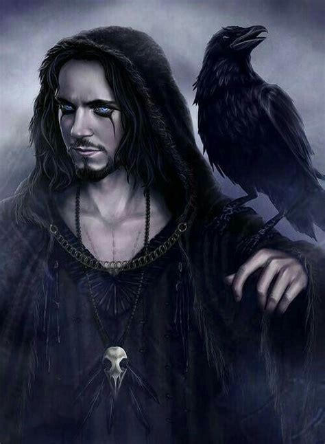Man With Raven Fantasy Male Dark Fantasy Rpg Character Character