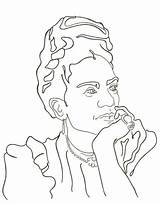 Frida Kahlo Studied Colorare sketch template
