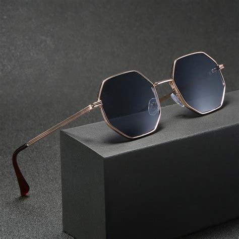 New Fashion Polygon Sunglasses Women Men Brand Designer Vintage Metal