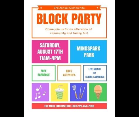 block party flyer template    printables