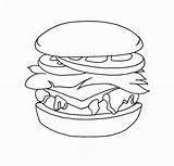 Hamburger Cheeseburger Hamburgers Bestcoloringpagesforkids sketch template