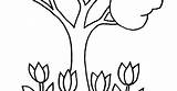 Colorat Desene Flori Planse Primavara Usoare Mari Simple Copaci Copii Mici Copac Desenat Jocuri Fete sketch template