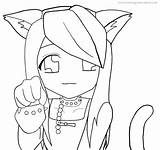 Pages Anime Coloring Girl Neko Aphmau Lineart Cat Drawing Base Cute Color Girls Template Printable Cool Getdrawings Deviantart Sketch Manga sketch template