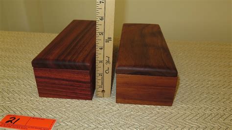 Qty 2 Rectangular Koa Wood Boxes W Lids Approx 10 L 4 W