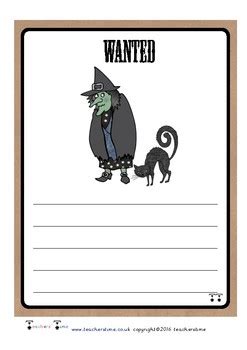 witch wanted poster  teachers time store tpt