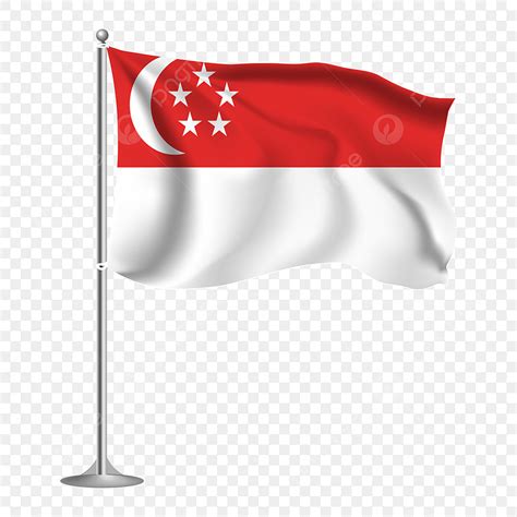 Gambar Reka Bentuk Templat Bendera Kebangsaan Singapura Singapura