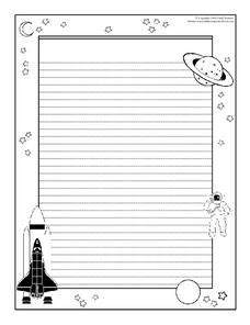 space travel writing paper worksheet    grade lesson planet