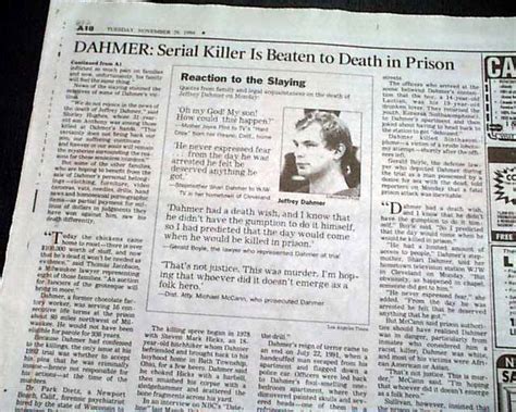 jeffrey dahmer killed in prison serial killer