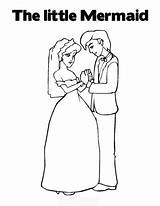 Coloring Married Princess Prince Pages Disney sketch template