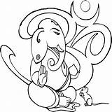 Drawing Ganesha Ganesh Easy Simple Ganpati Sketch God Lord Kids Gods Drawings Hindu Line Clip Coloring Cliparts Pencil Ganapathi Clipart sketch template