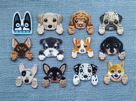 set   puppy patch embroidered patch applique patch  etsy