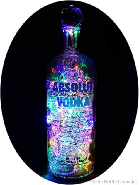 Upcycled Absolut Vodka Mood Therapy Liquor Bottle Light With