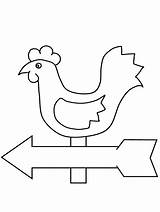 Weathervane Coloring Pages Vane Weather Wind Nature Colouring Book Direction Rooster Kids Books Col Shaped sketch template