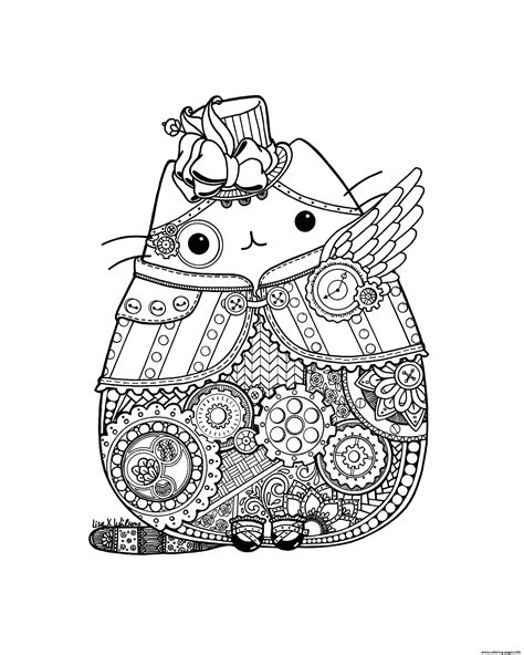steampunk pusheen coloring pages printable