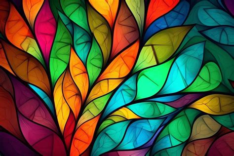 A Beautiful Colorful Stained Glass Background Decorative Wallpaper With