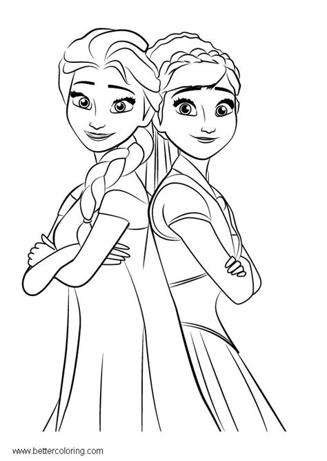 printable elsa  anna coloring pages