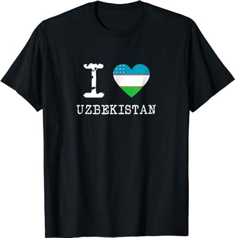 I Love Uzbekistan T Shirt Uzbekistan Flag Clothing