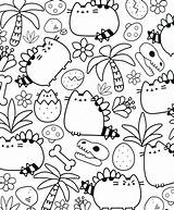 Coloring Pusheen Cat Pages Unicorn Books Mandala Book Adult sketch template