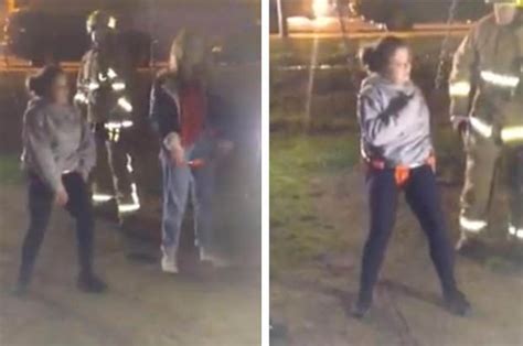 what was she thinking firefighters rescue teen after she got stuck in