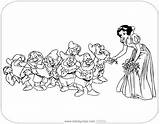 Snow Dwarfs Seven Coloring Pages Disneyclips sketch template