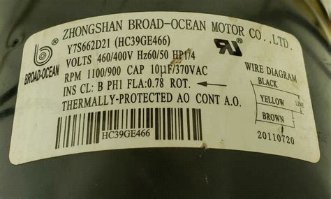 zhongshan broad ocean condenser fan motor ysd hp  industrial solutions