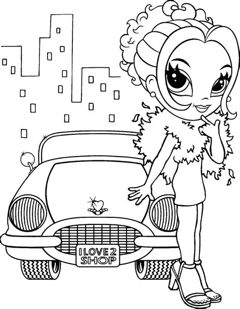 coloring page stylish car