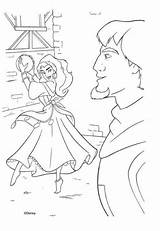 Esmeralda Coloring Pages Dame Notre Disney Hunchback Dancing Phoebus Hellokids Color Book sketch template
