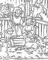 Nativity Coloring Scene sketch template