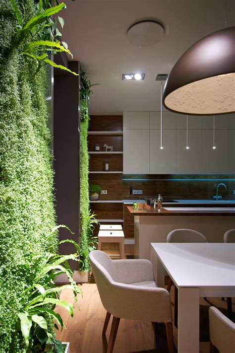 vertical garden walls add life  apartment interior
