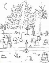 Cementerio Colorear Graveyard Favecrafts Colouring Designlooter sketch template