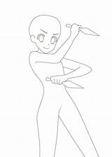Base Anime Girl Poses Drawing Manga Desenho Reference Dagger Weapons Escolha Pasta Chibi Do sketch template