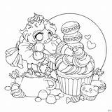 Coloring Chibi Pages Girl Kawaii Anime Fairy Manga Cute Frosting Girls Food Candy Printable Kids Cupcake Elsa Dragon Princess Frost sketch template
