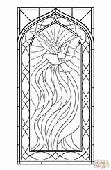 Kleurplaat Supercoloring Zum Heiligen Glas Fenster Colouring Pentecost Ausmalen Ausmalbild Glasmalerei Mit Basteln sketch template