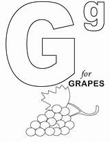 Letter Coloring Grapes Pages sketch template
