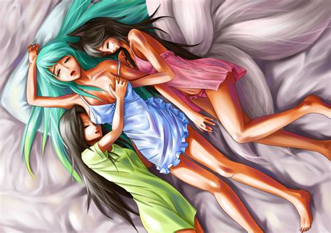 Ahri Sona Buvelle And Akali League Of Legends Drawn By