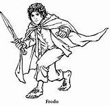 Coloring Pages Hobbit Book Baggins Frodo Lord Rings Printable Kids Thrones Game Ring Color Bilbo sketch template