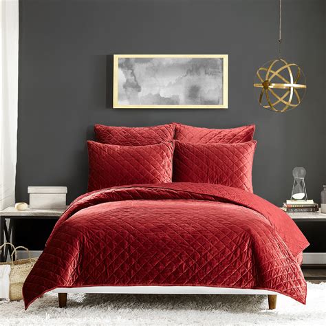 modern heirloom poly velvet quilt fullqueen red walmartcom