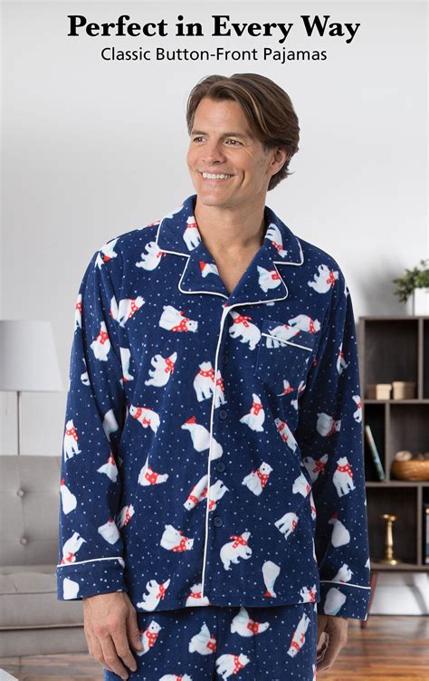 polar bear fleece men s pajamas in fleece pajamas for men