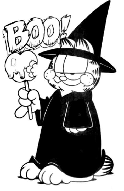 halloween garfield coloring pages
